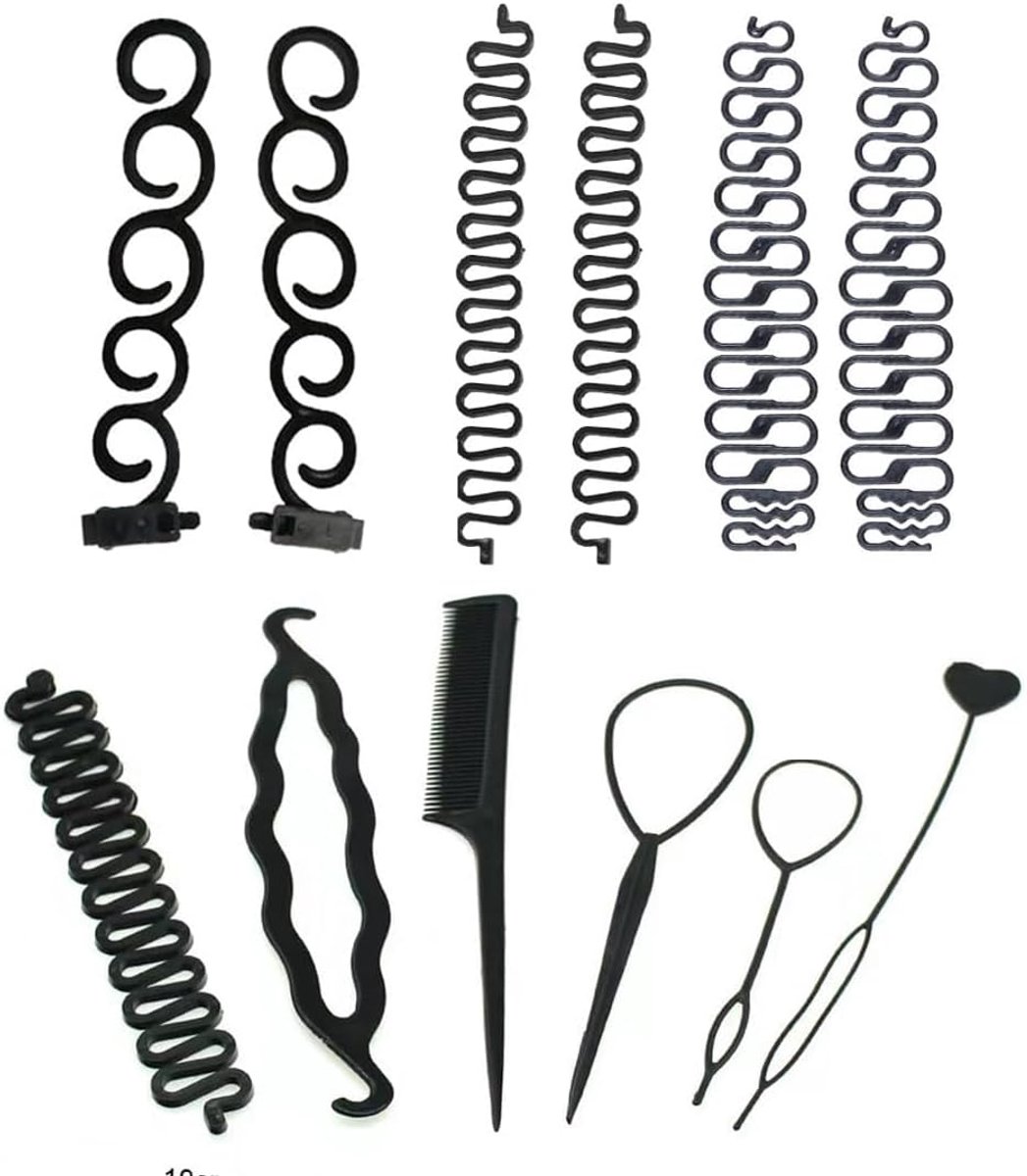 Haar Styling Set - Knot Ring Tool - Haar Vlechten Maken - 12 Delig Assortiment