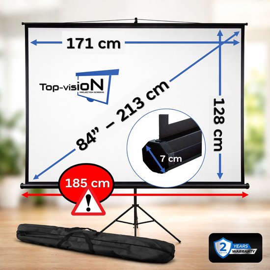 VEVOR Écran De Projection 80 Pouces Sur Trépied – Portable, Infroissable, 160° Grand Angle, 4K HD 16:9, Sac De Transport Inclus – Idéal Cinéma Maison & Extérieur