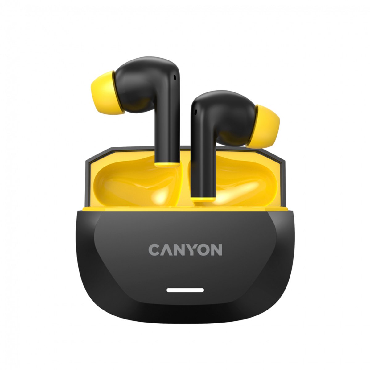 Canyon Hexagon 7 - TWS Bluetooth Headset - ANC+ENC - Qi - Zwart-Geel