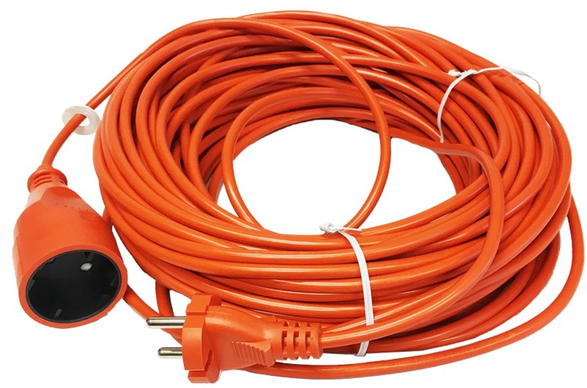 Awtools AW70202 - Tuin Verlengsnoer - 20m - Zonder Aarding - Oranje