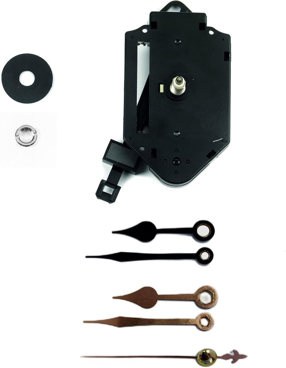 Pendel Uurwerk Kit - Klok Reparatie Set - Klokken Maken - Stil Mechanisme - 12 cm Diameter - Zwart Koper