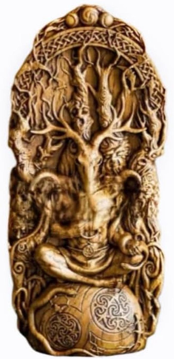 Mythologische Godin Standbeeld - Altaar Decoratie - Huis Verfraaiing - Licht en Duurzaam Hars - 8x18x8 Centimeter - Wit
