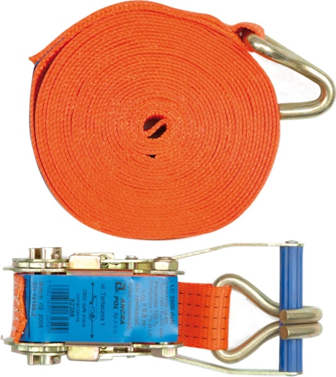 Forankra E-LS2050 Serie - Spanband - 4m - 5000kg - Met Rateltakel