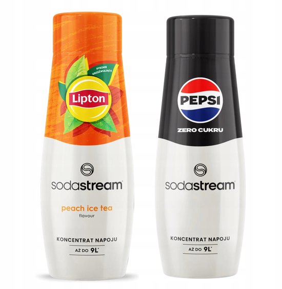 SodaStream Lipton Ice Tea Peach & Pepsi MAX - Dubbele Verpakking - Zonder Suiker