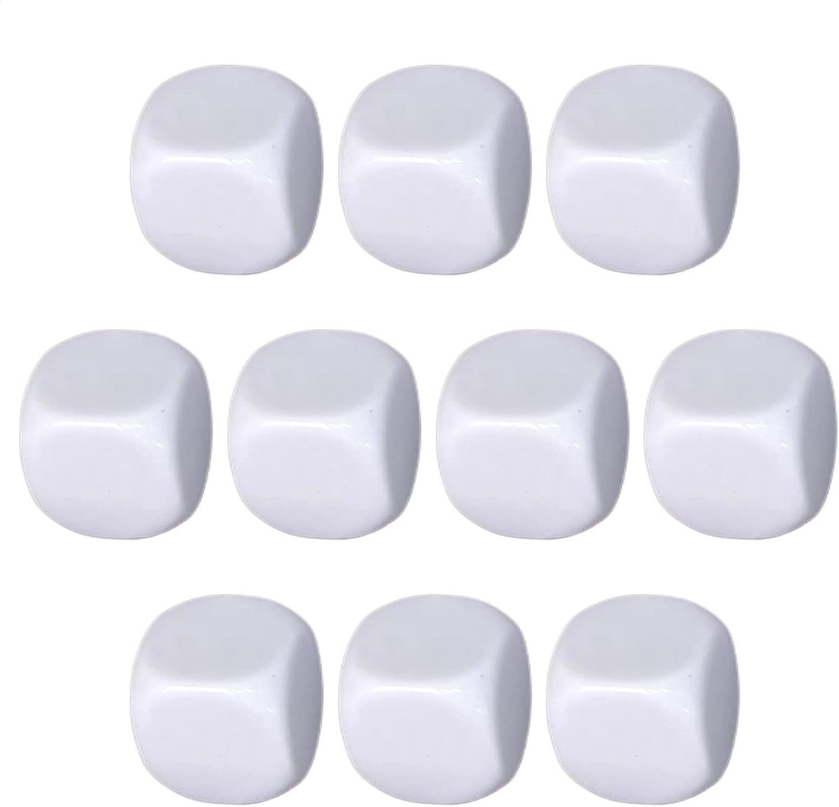 Blanco Dobbelstenen - Acryl Blokjes - Educatief Spel - Gladde Afwerking - 10 Stuks - Wit