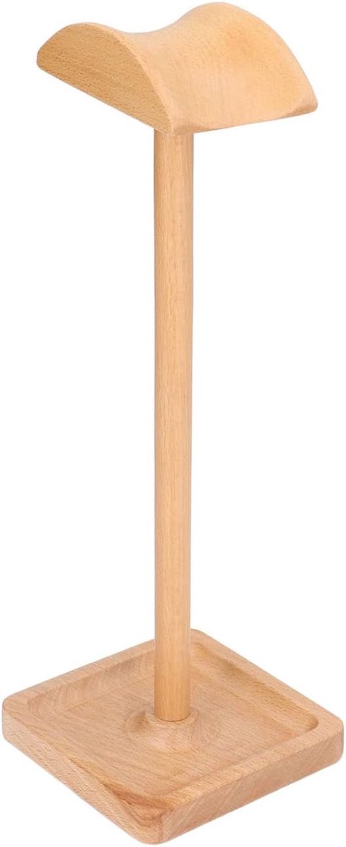 Houten Hoofdtelefoonstandaard - Hoofdtelefoonhouder - Bureau Organisatie - Duurzaam Beukenhout - 31x11 cm - Natuurlijk Hout