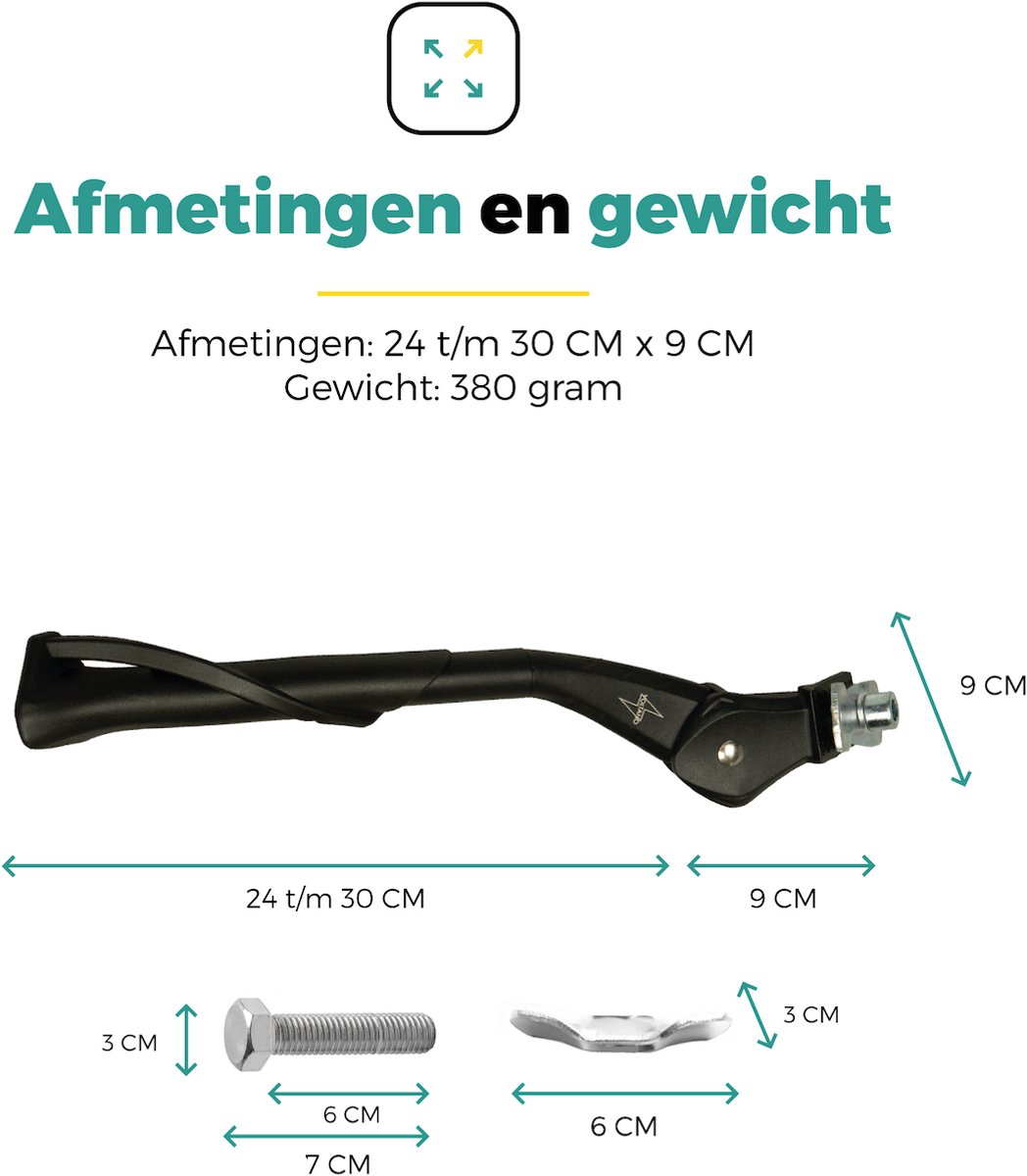 Voltano Verstelbare Fiets Standaard 24–28 Inch – Aluminium – Inclusief Montage – Geschikt voor E-bike & Stadsfiets - 18MM Middenmontage – foto 6