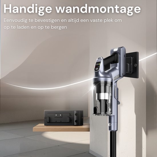 Vesora® 3-in-1 Buigbare Steelstofzuiger Draadloos zonder Zak - FLEX - Draadloze Stofzuiger - Kruimeldief Snoerloos - Vacuum Cleaner - Handstofzuiger - Stofzuiger Steel met Hepa Filter - Stofzuiger Huisdieren - Zakloze Stofzuiger
