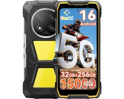 Blackview ROCK 2 Pro Robuuste Smartphone 5G - Gemini AI - 32GB RAM - 256GB ROM - 6.67 inch 120Hz - 15000mAh - IP68/IP69K - Android 16 Robuuste Telefoon - NFC - GPS - OTG - Geel