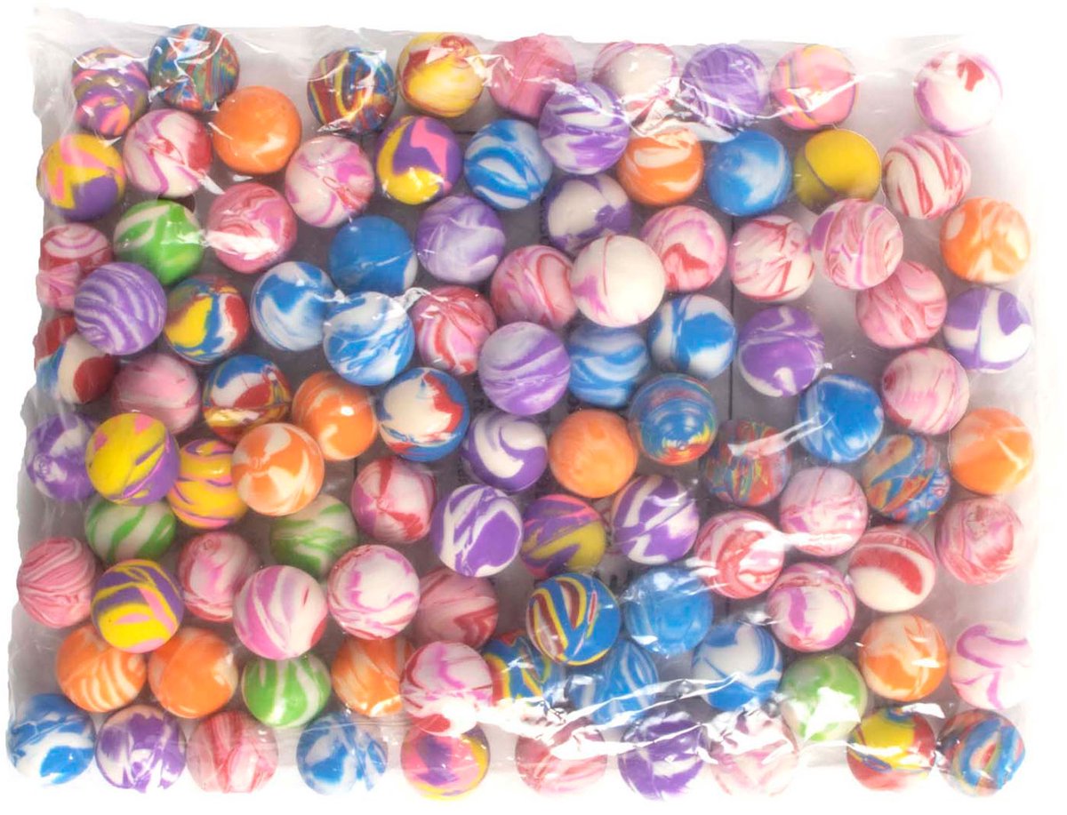 Jonotoys stuiterballen speelgoed zak 100 stuks kleurrijk.