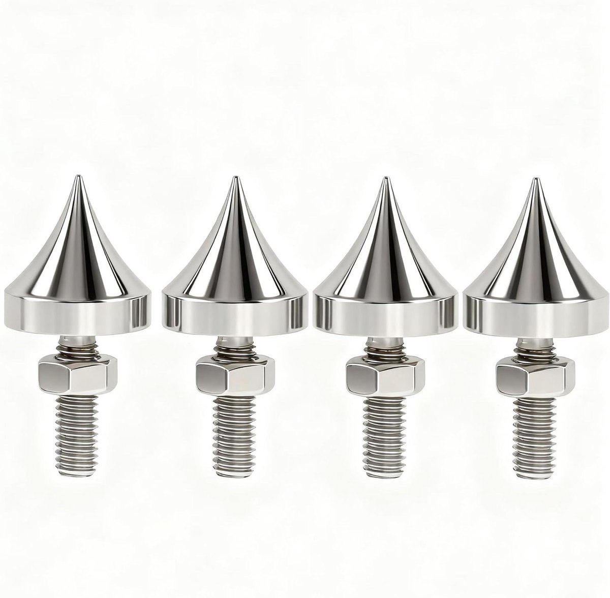 Luidspreker Spikes - Isolatie Pucks - Verbeter Geluidskwaliteit - Instelbare Hoogte - 40 x 20mm - Zilver
