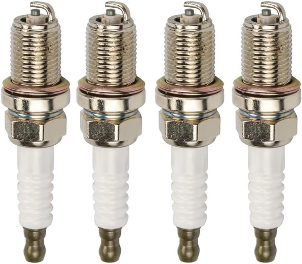 Bougie Set - Motoronderdelen - Motoronderhoud - Vier Stuks Set - Standaard Afmetingen - Wit