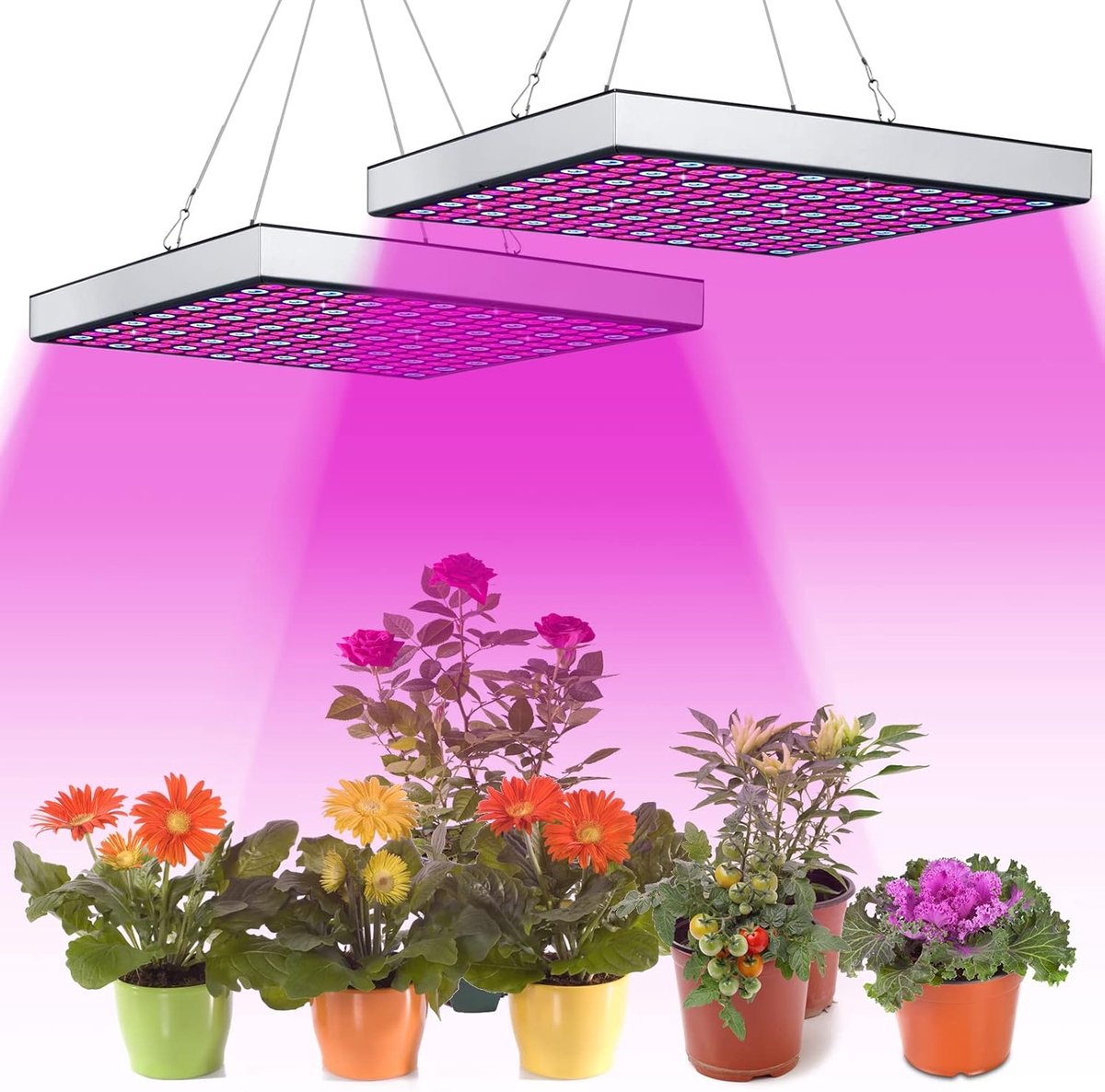 Led plantenlamp - Groeilamp kamerplanten - Plantenkweek binnen - Volledig spectrum licht - 2 x 45W