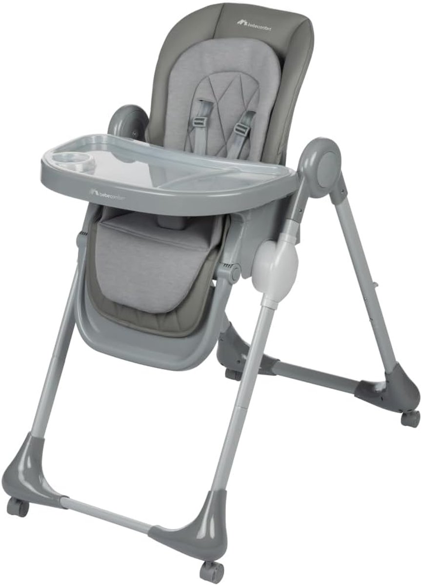 Kinderstoel Olea - Eetstoel Baby - Comfortabel Eten - Volledig Verstelbaar - 0-15 kg - Mineraal Grijs