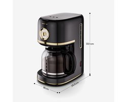 Klarstein Koffiemachine Victoria Filterkoffiemachine – met retro-design, 1,5 L voor tot 12 kopjes, warmhoudfunctie, anti-druppelsysteem, automatische uitschakeling - Coffee Machine - Koffieautomaat - Espressomachine