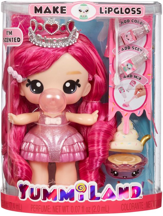 Yummiland pop met lipglossdiertje – Bianca Bubblegum – 25 cm