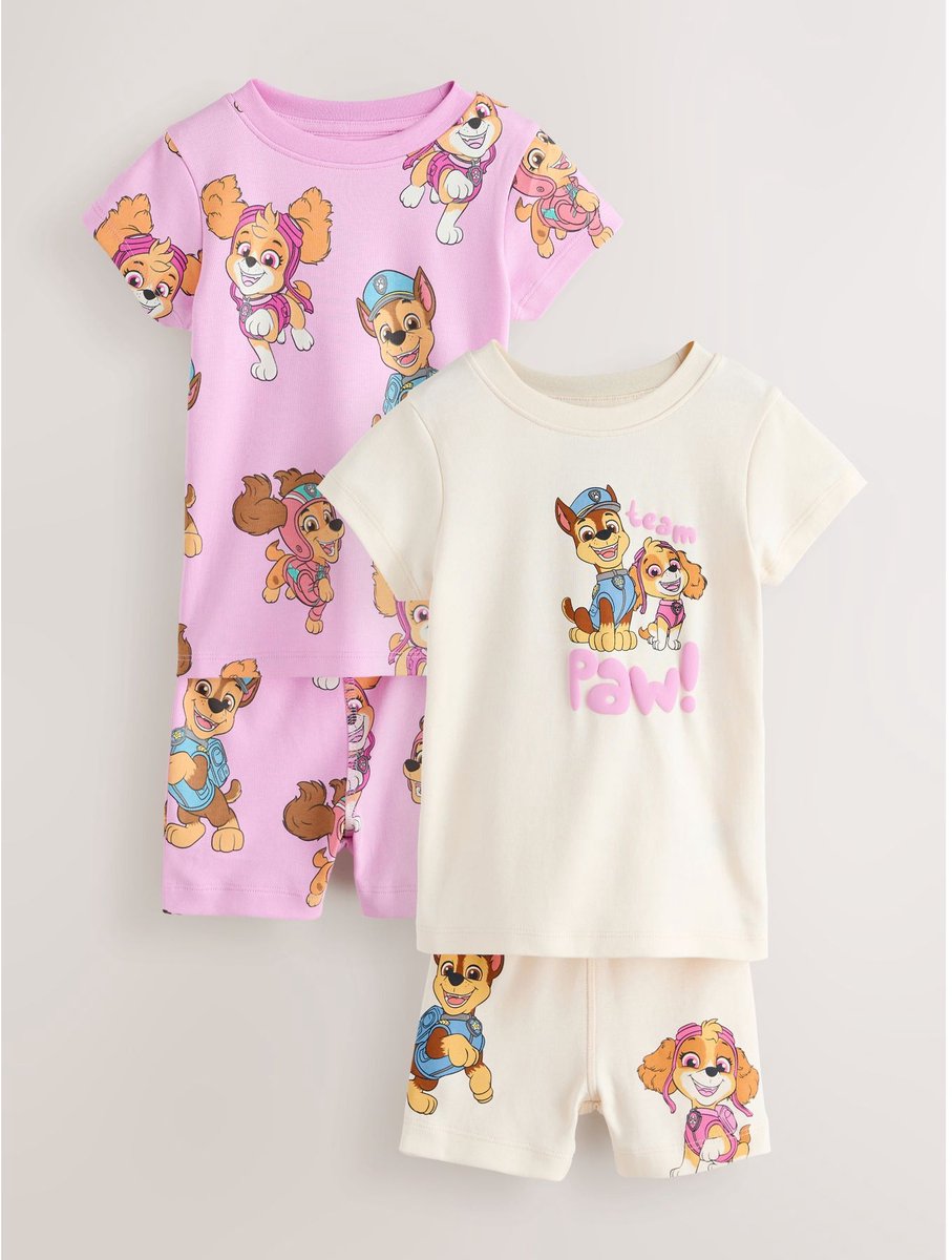 Next - Meisjes - Set van 2 Paw Patrol pyjama's - Wit