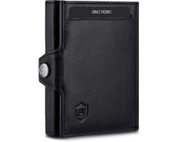 VON HEESEN Slim RFID Protection Wallet, Mini Wallet for Men and Women, Small Credit Card Holder, Money Clip, Card Case, Wallet Small, black (smooth), Without coin compartment