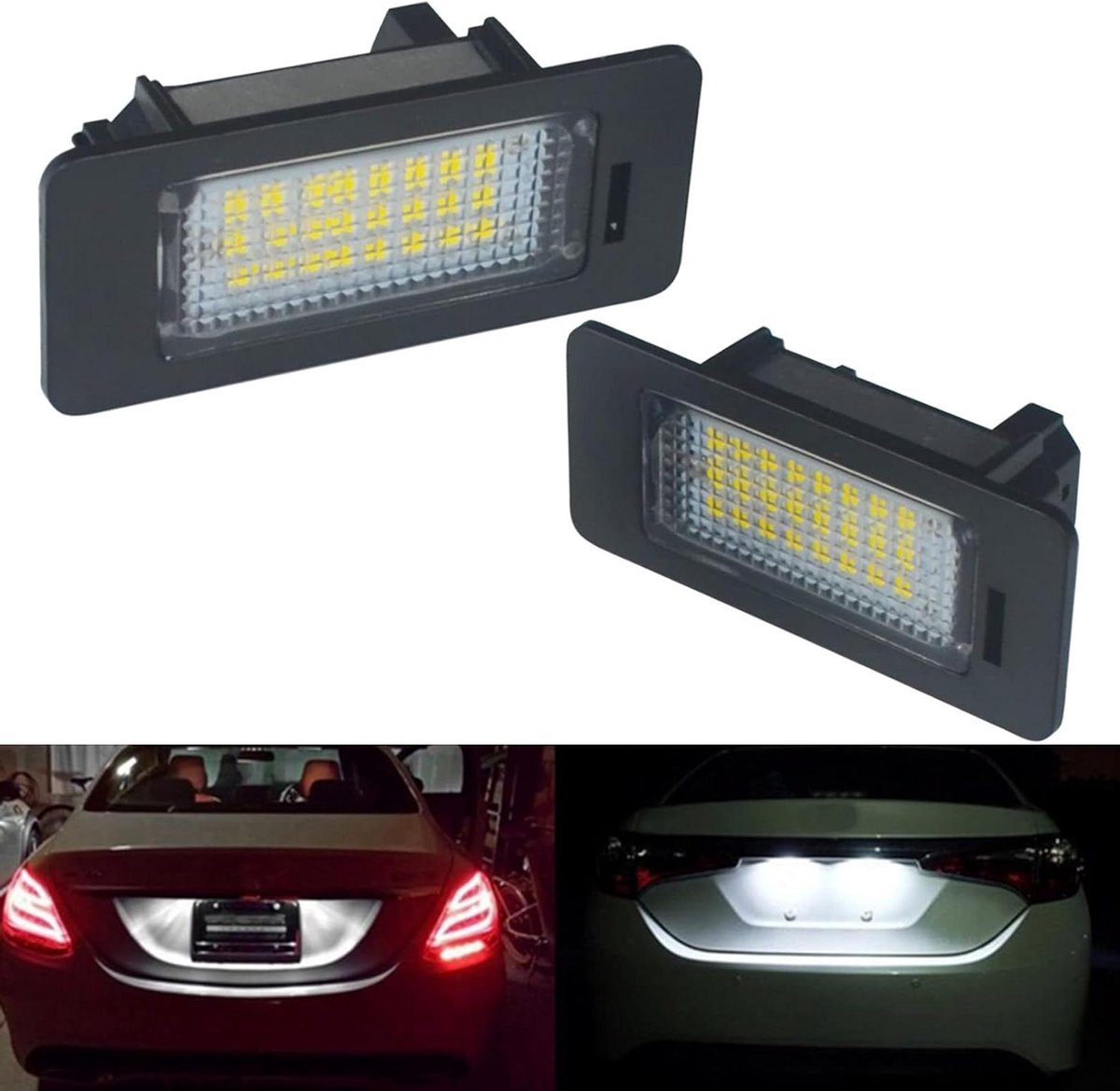 Kentekenverlichting Auto - Nummerplaat Verlichting - Achter Verlichting - Waterdicht ABS Plastic - 2 Stuks - Xenon Wit