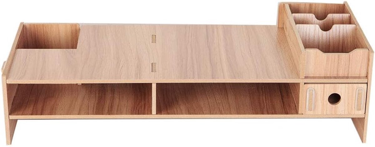 Monitor Laptop Stand - Bureau Rack Plank - Ergonomisch Werken - Houten Desktop Stand