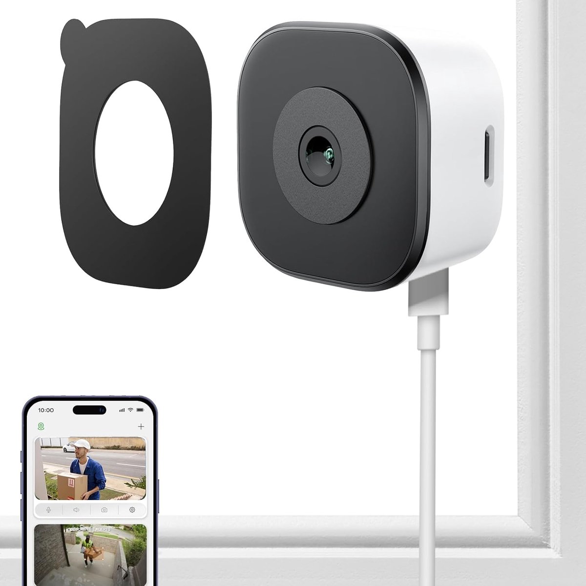Raamcamera Beveiliging - Spionage Camera - Thuis Monitoring - AI Full Color Nachtzicht - 6.1 x 6.1 x 4.1 cm