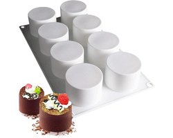 Cilindrische Bakvorm - Mousse Cake Vorm - Desserts Maken - 8 Holtes - 11.7 x 6.8 cm