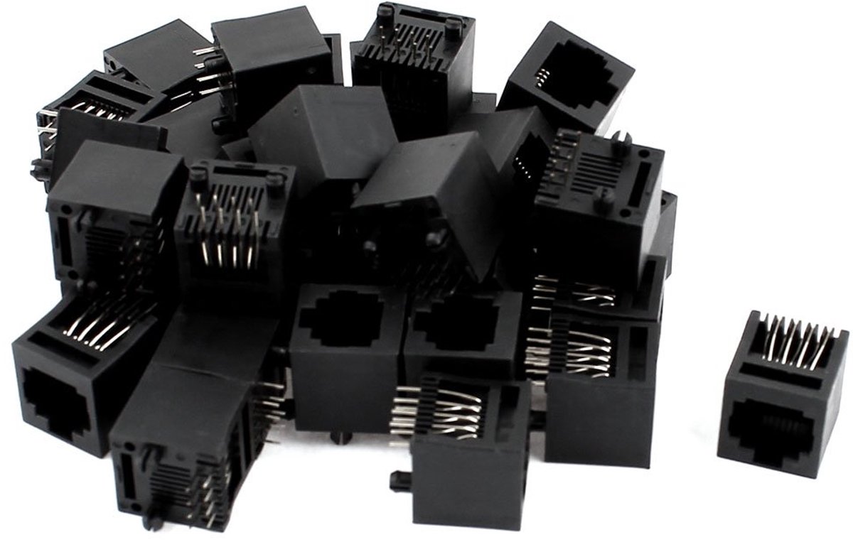 RJ45 Connectoren - Netwerk Montage - PCB Reparatie - 8P8C Modulair - 39 Stuks - Zwart