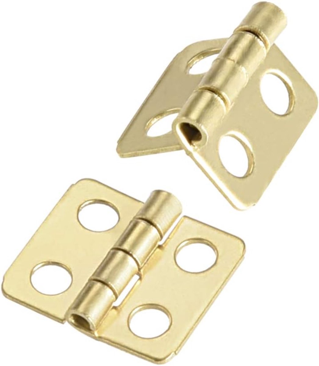 Mini Scharnieren - Houten Behuizing Verbinders - Sieradendoos Reparatie - Vergulde Afwerking - 0.5 x 0.31 Inch - Goud