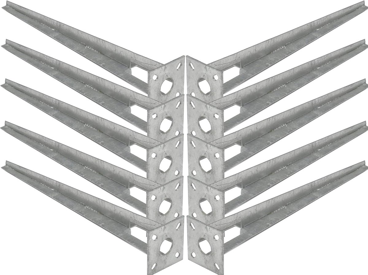 Paalhouder Set - Grindplaat Houder - Hekwerk Montage - Zonder Beton - 34 mm Diameter