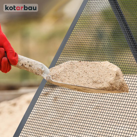 KOTARBAU® Grondzeef, Bouwzeef, 8 x 8 mm, Zandzeef, 60 x 120 cm, Doorwerpzeef, Bouwzeef Staal, Grijs, Tuinzeef, Zeef voor Grond, Zandzeef voor Bouw, Grote Grondzeef van Merkloos	 — afbeelding 2