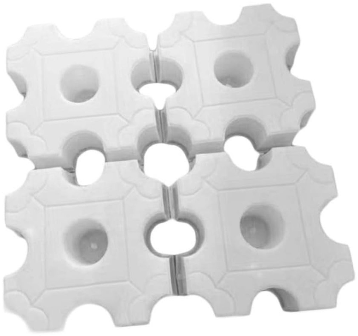 Bestratingsmal Rond - Betonmal Stapsteen - Pad Aanleggen - Herbruikbaar Plastic - 30x30x7cm - Wit