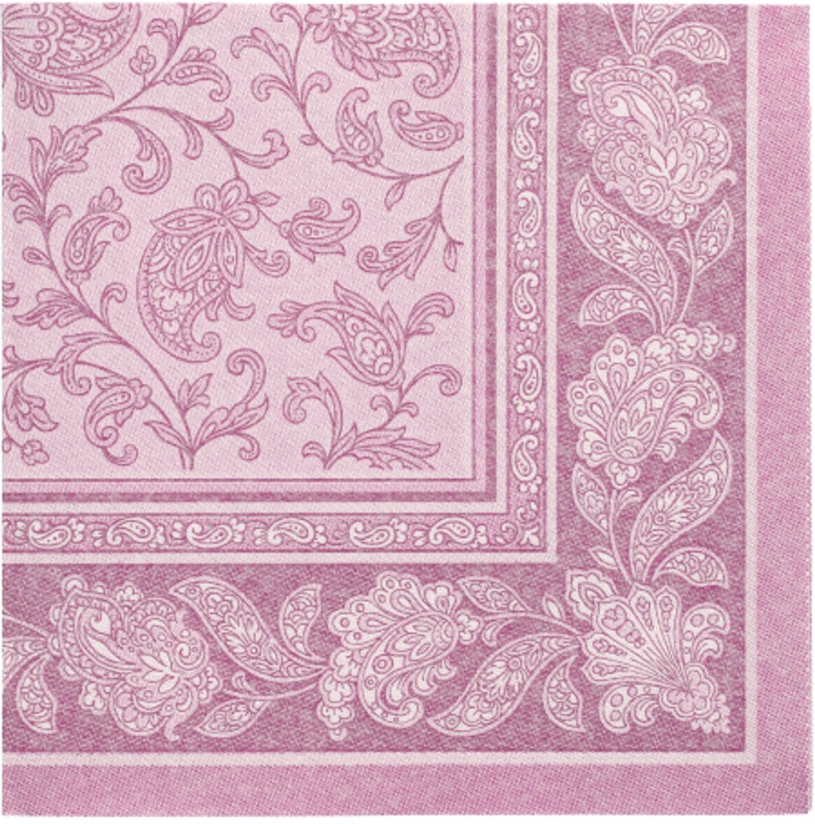 5x 50 Servetten ROYAL Collection 1/4 vouw 40 cm x 40 cm paars Ornaments
