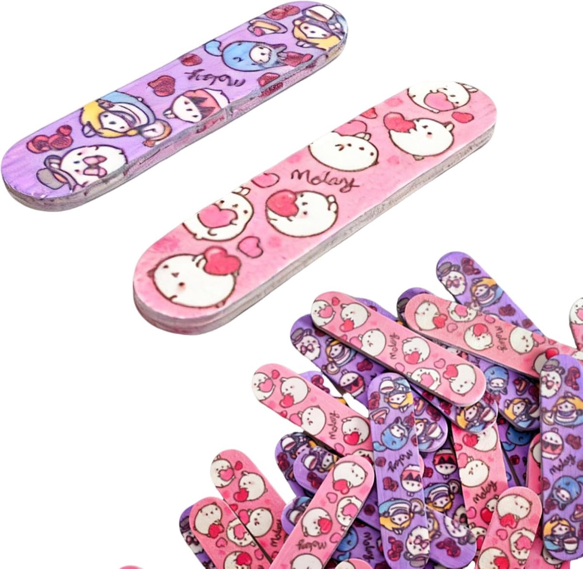 Mini Nagelvijlen - Kleurrijke Vijltjes - Nagelverzorging Thuis - Dubbelzijdig Ontwerp - 9 cm Lengte - Willekeurige Kleuren