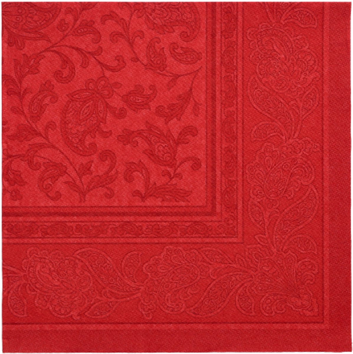 5x 50 Servetten ROYAL Collection 1/4 vouw 40 cm x 40 cm bordeaux Ornaments