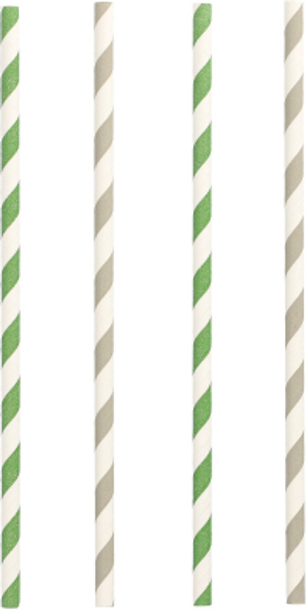 20x 25 Drinkrietjes papier Ø 6 mm · 20 cm assorti kleuren Stripes