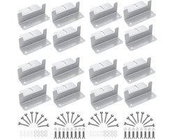 Montagebeugels voor zonnepanelen, 16 stuks, lichtgewicht aluminium montagebeugels voor zonnepanelen voor caravans, daken, boten, jachten, 16 Z-beugels (4 sets)