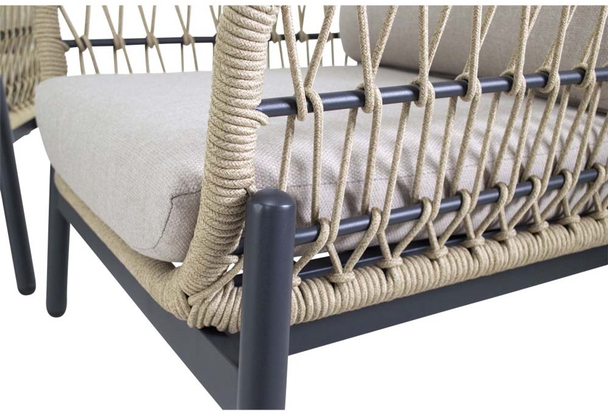 Lesli Living Canapé lounge Zavi - Beige - 163,5x83x72,5cm