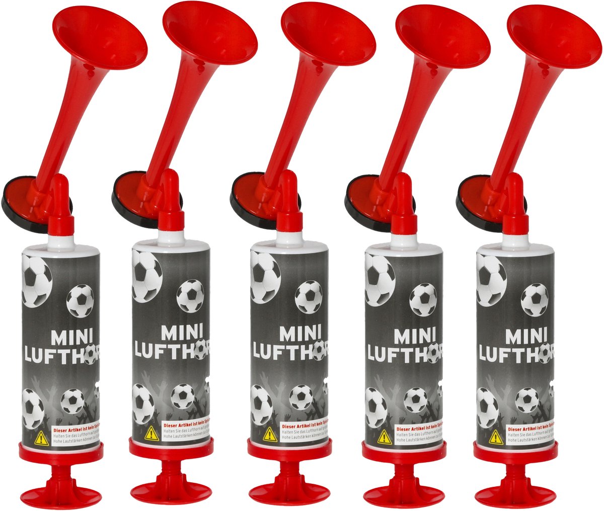 Cepewa Luchthoorn - 5x - EK/WK - op luchtdruk - 13 cm - supporter - voetbal - toeter - stadion