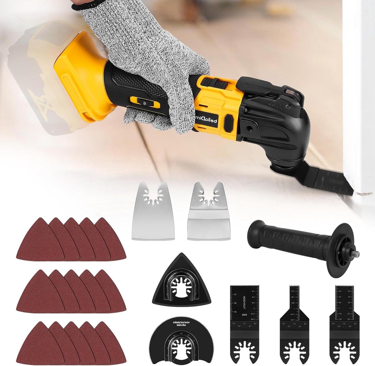 Oscillerend multitool - Draadloos gereedschap - Klussen en afwerken - Borstelloze motor - 23-delig - Zwart