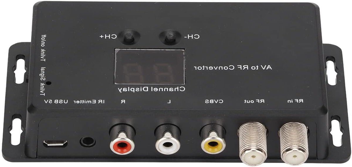 TV Link Modulator - AV naar RF - Signaal Conversie - PAL NTSC Optioneel - UHF 21-69 - Zwart