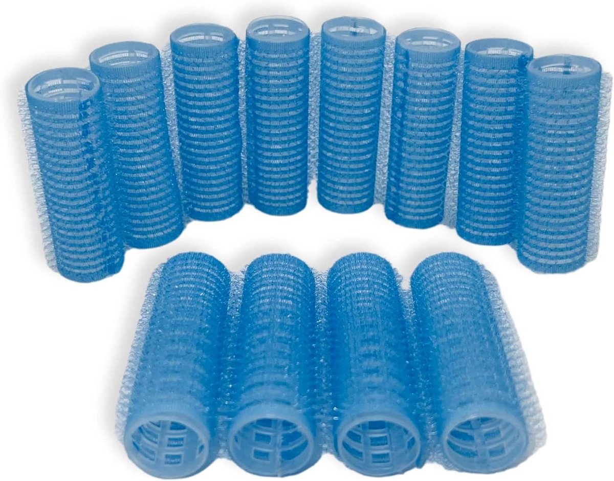 Haarrollers - Krultang rollers - Haar stylen - Hitteloos - 12 stuks - Lichtblauw