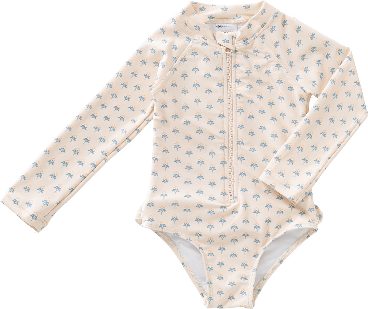 Fresk 86 -Zwemkleding met UV-bescherming UPF 50 - Sneldrogend - Tweedelig Zwempak - Bikiniset Meisjes - Beige - Paisley