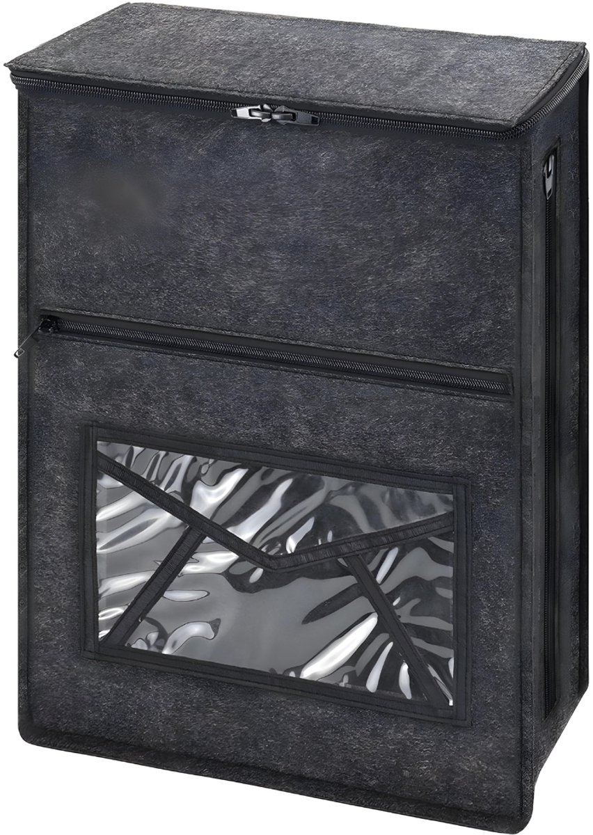 Nexvo® Postvanger - Postvanger Brievenbus - Postzak Brievenbus - Met Rits - Eenvoudig te Bevestigen - Grijs - 6cm x 40cm x 48cm
