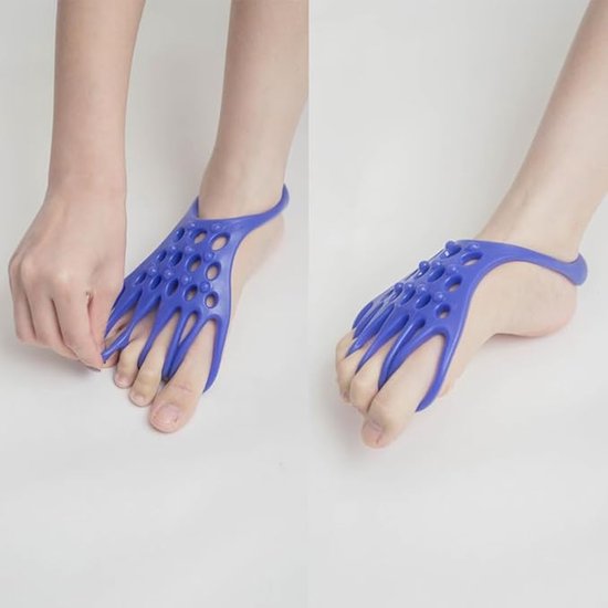 1 paar - Fitness stretch yoga spierontspanningsapparaat - Voetmassage voetstrekapparaat - Yoga teenstrekker - Elastische gelband voor hiel en voet - Blauw - 12,5*13,8*4,2 cm- Voor het verlichten van pijn aan de grote teen — afbeelding 3