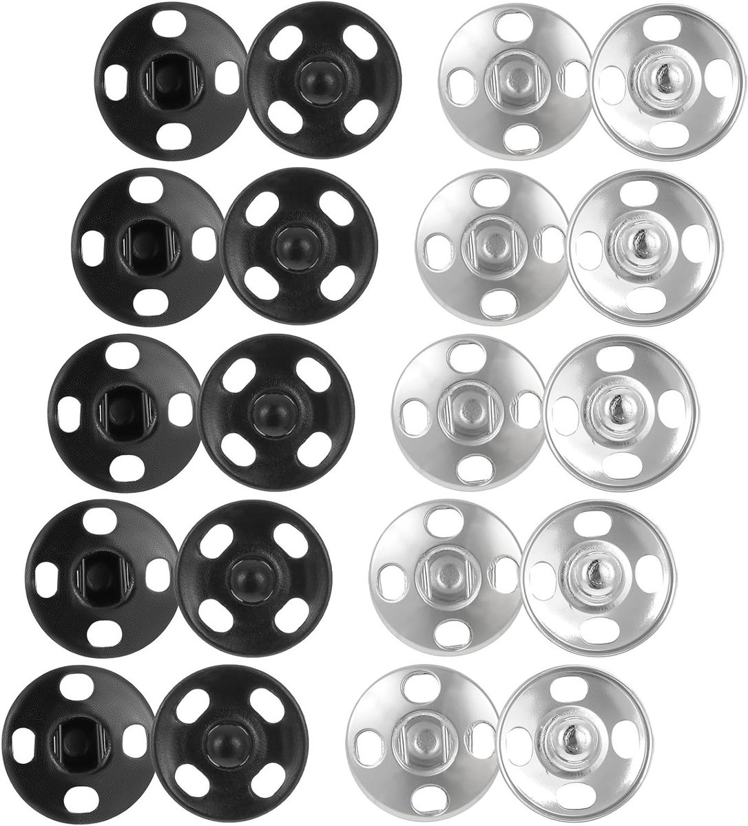 Set van 24 drukknopen voor naaien, 19 mm metalen drukknopen, ronden drukknopen voor kleding, tassen en DIY-projecten