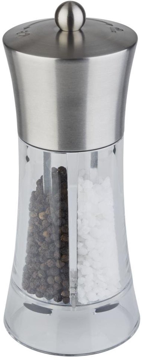 APS-Germany® 2 in 1 Peper en Zoutmolen - Roestvrijstaal - 8 x 8 x 19 cm
