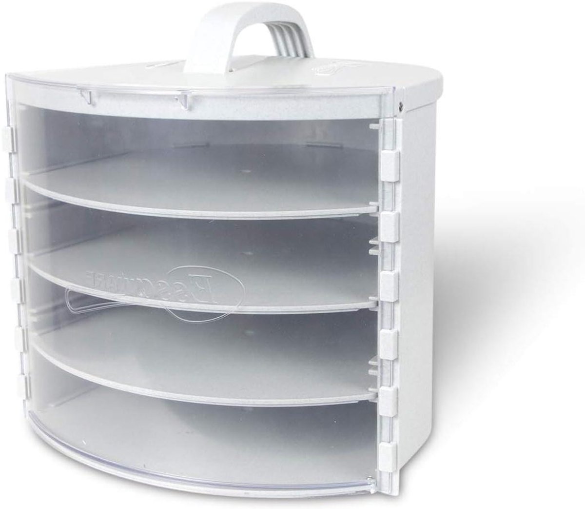 Taart Bewaarder - Dessert Transport - Gebak Opslag - Verstelbare Plank - Tot 10 Inch - Grijs