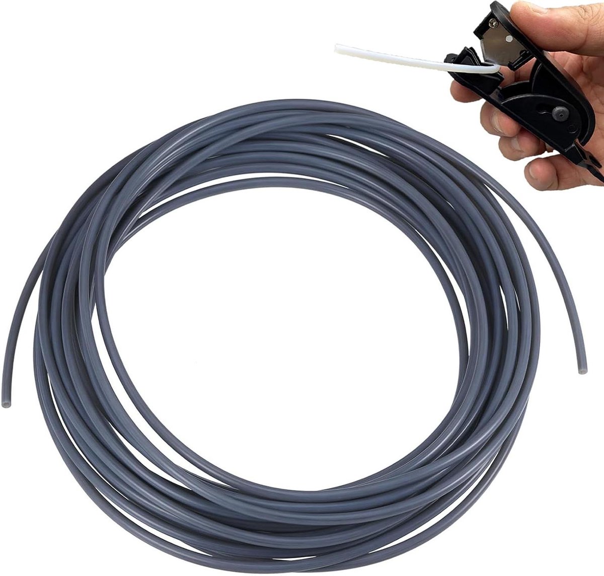PTFE slang 3D-printer - Teflonbuis - Soepele filamentdoorvoer - Inclusief slangsnijder - 5 meter - Grijs
