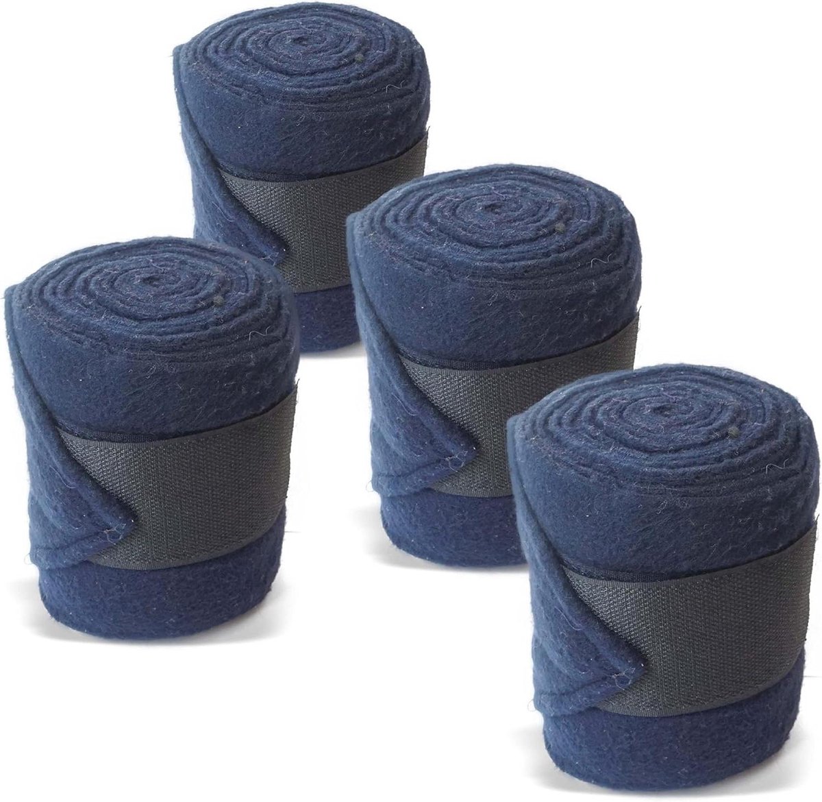 Paardenbandages Fleece - Paardenbeenbeschermers - Paardrijden Training - Met Klittenband - Set van 4 - Marineblauw