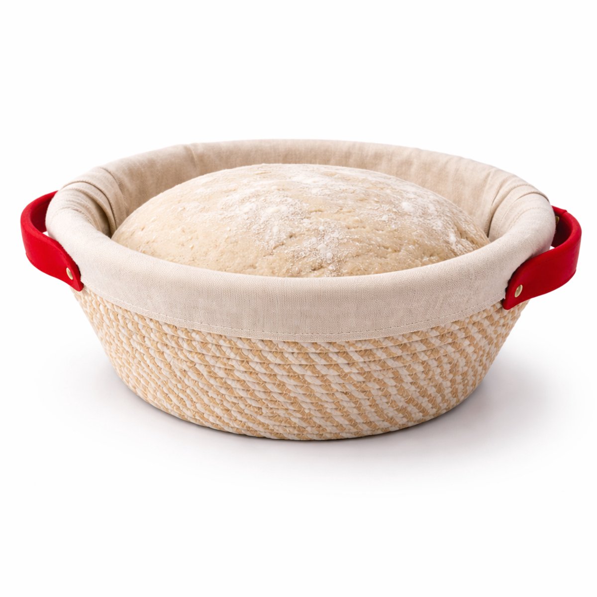 Bangosa Rijsmand 23 cm – Rijsmandje voor Broodbakken – Zuurdesem Banneton – Ademend Katoen – Wasbaar – Voor ±650-800g Deeg
